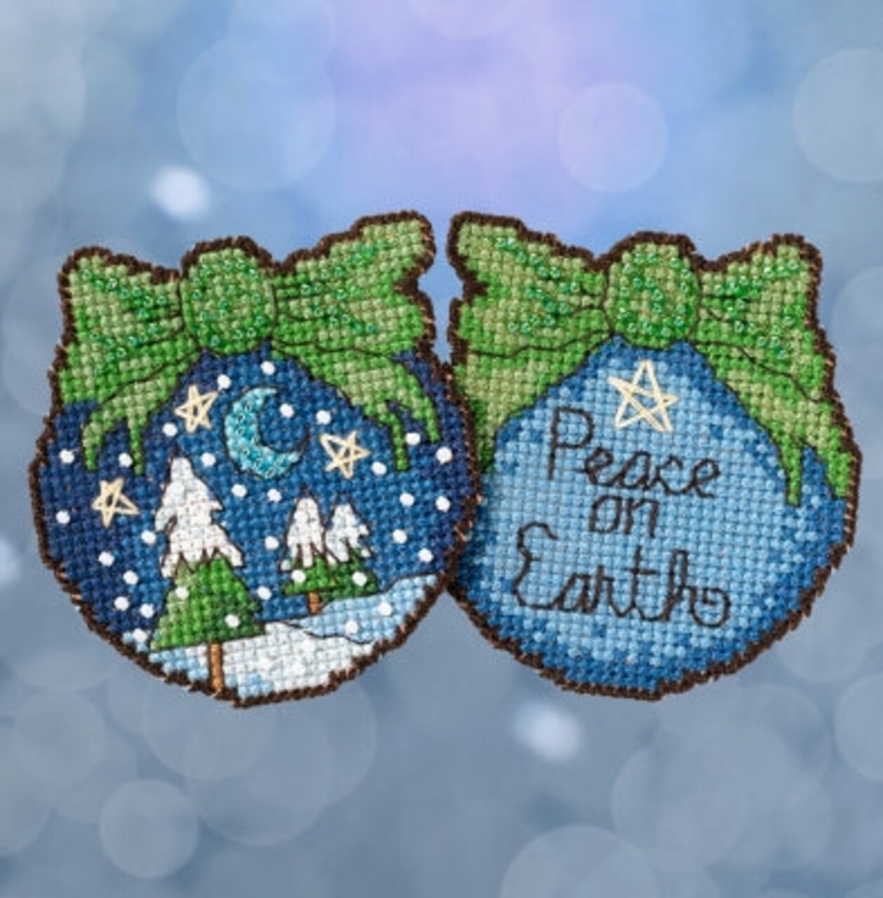 DIY Mill Hill Sticks Peace on Earth Christmas Bead Cross Stitch Ornament Kit